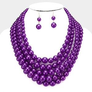 Theta Zeta Epsilon 5 layer pearl necklace