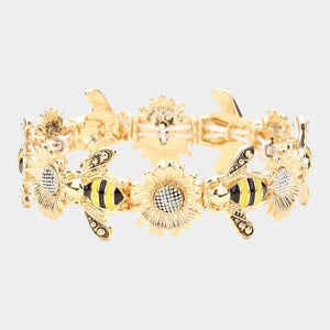 bee and sunflower bracelet