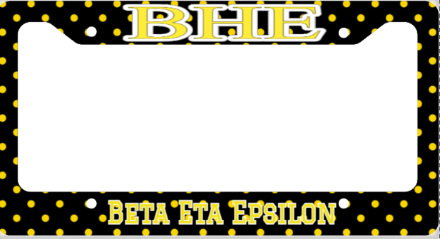 Beta Eta Epsilon License tag/or frame