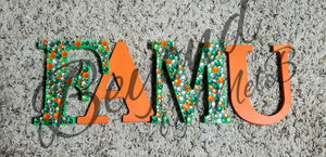 Bling sorority and college wall hanging.