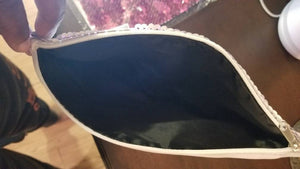 Gamma Phi Delta reversable sequins custom make up pouch.