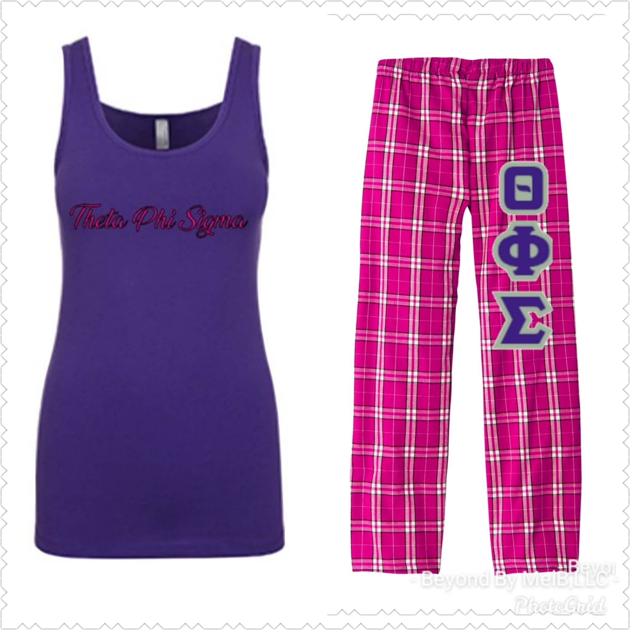 Theta Phi Sigma pajama set.
