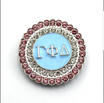 Load image into Gallery viewer, Gamma Phi Delta Bling Phone Socket and Brooch.
