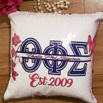 Load image into Gallery viewer, Theta Phi Sigma Reversable Sequins Pillows. Can be customized
