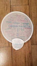 Load image into Gallery viewer, Gamma Phi Delta foldable fan IS CUSTOMIZABLE
