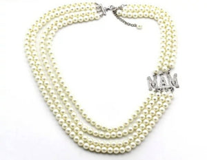 Mu Alpha Mu 4 strand pearl necklace