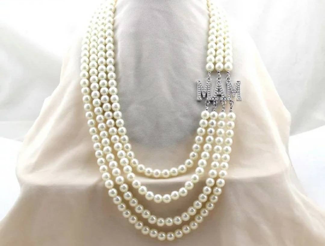 Mu Alpha Mu 4 strand pearl necklace