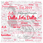 Load image into Gallery viewer, Delta Iota Delta word scramble mug,  mousepads or fan
