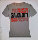 Load image into Gallery viewer, Loved, Thankful,  Delta Iota Delta
