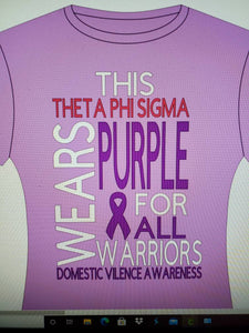 Theta Phi Sigma Domestic Violence tee