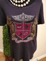 Load image into Gallery viewer, Delta Iota Delta Bling Shield tee or hoodie.
