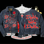 Load image into Gallery viewer, Delta Iota Delta denim jacket
