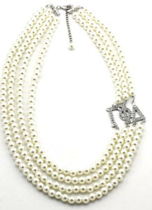 Gamma Phi Delta 4 strand pearl  necklace.