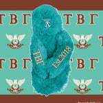 Load image into Gallery viewer, Tau Beta Gamma furry house slippers
