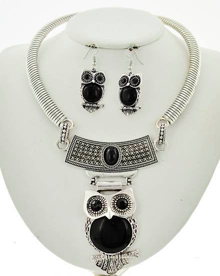 Delta Zeta Dela owl necklace set