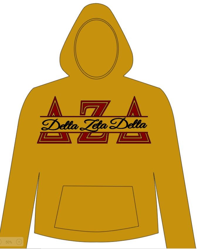 Delta Zeta Delta split letter Hoodie or crewneck
