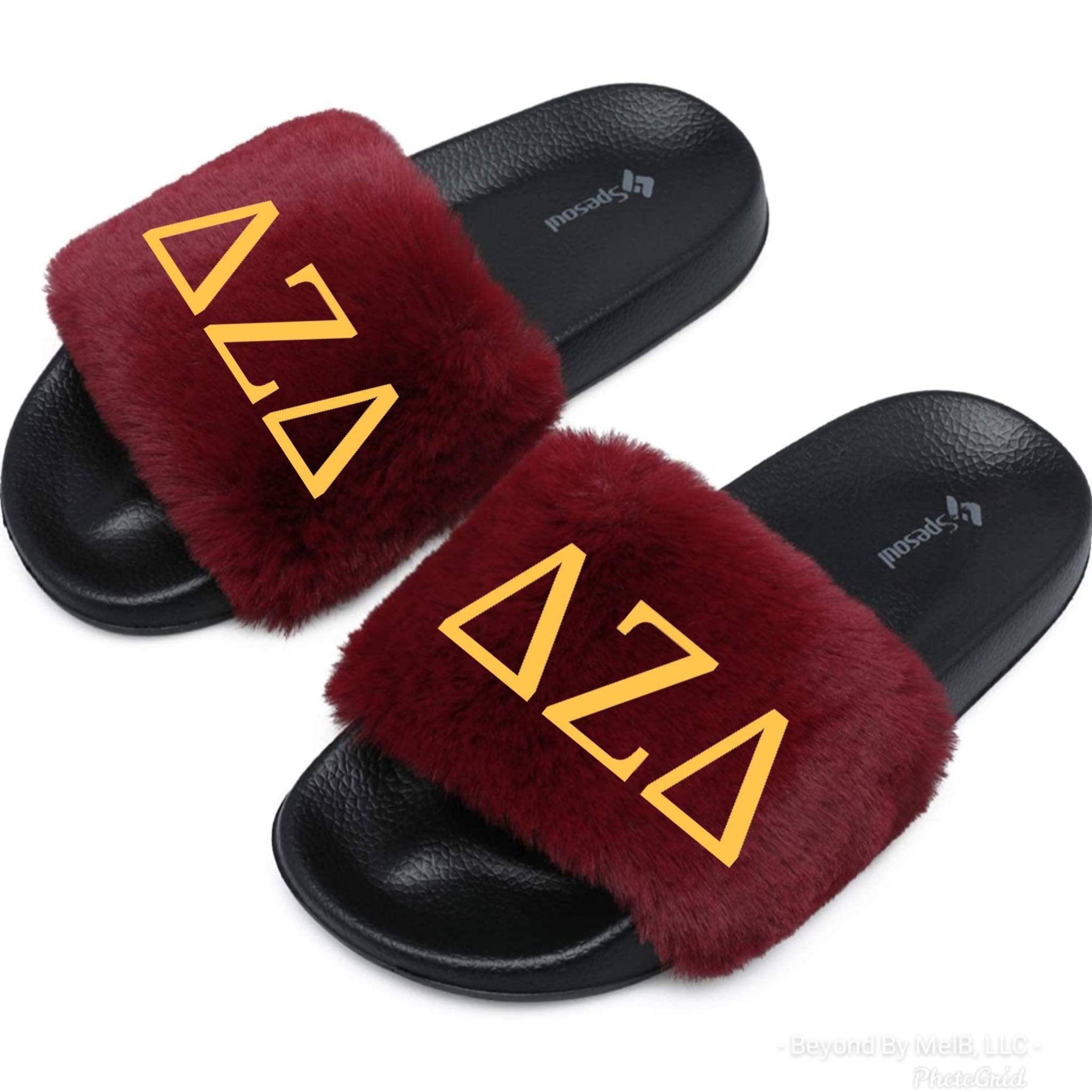 Delta Zeta Delta furry slippers
